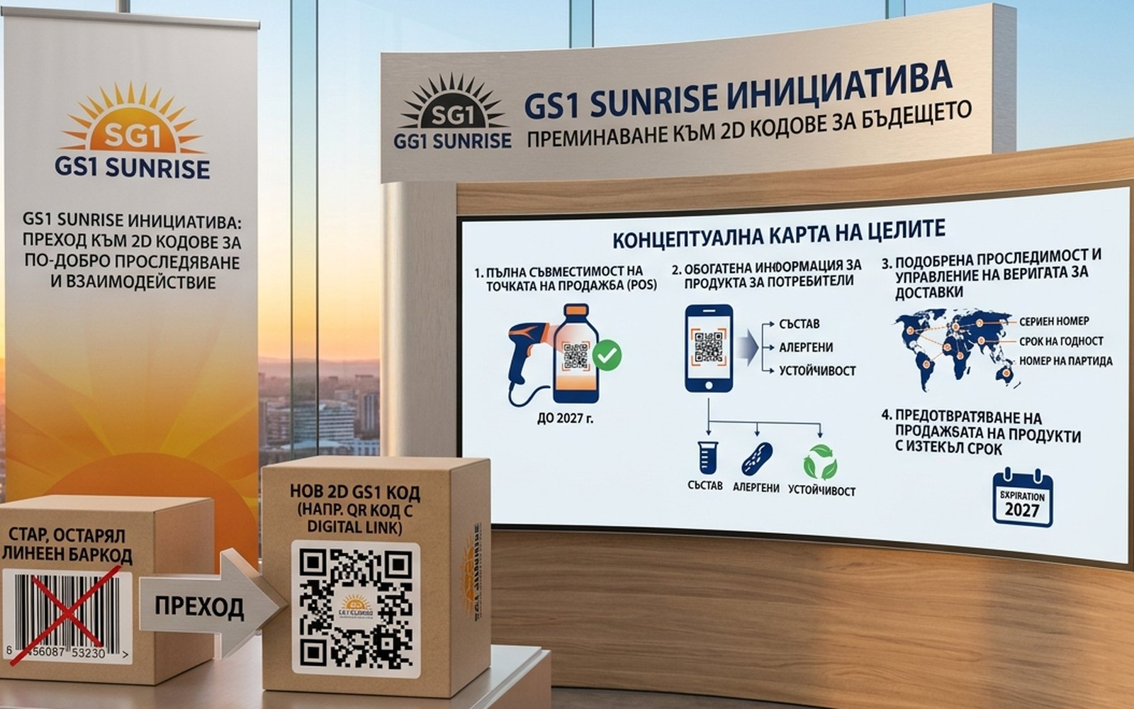 GS1 Sunrise 2027 — касата чете QR и DataMatrix